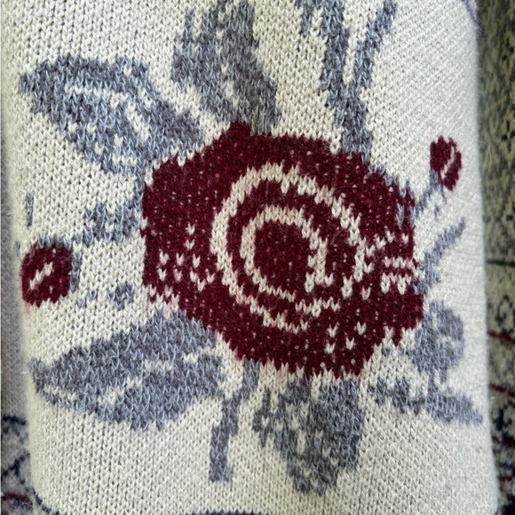 Vintage Women Roses Patterned Grandma Cottagecore  Cardigan Medium - Picture 4 of 7